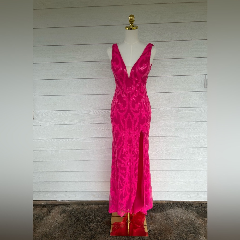 Elegant Pink Evening Gown